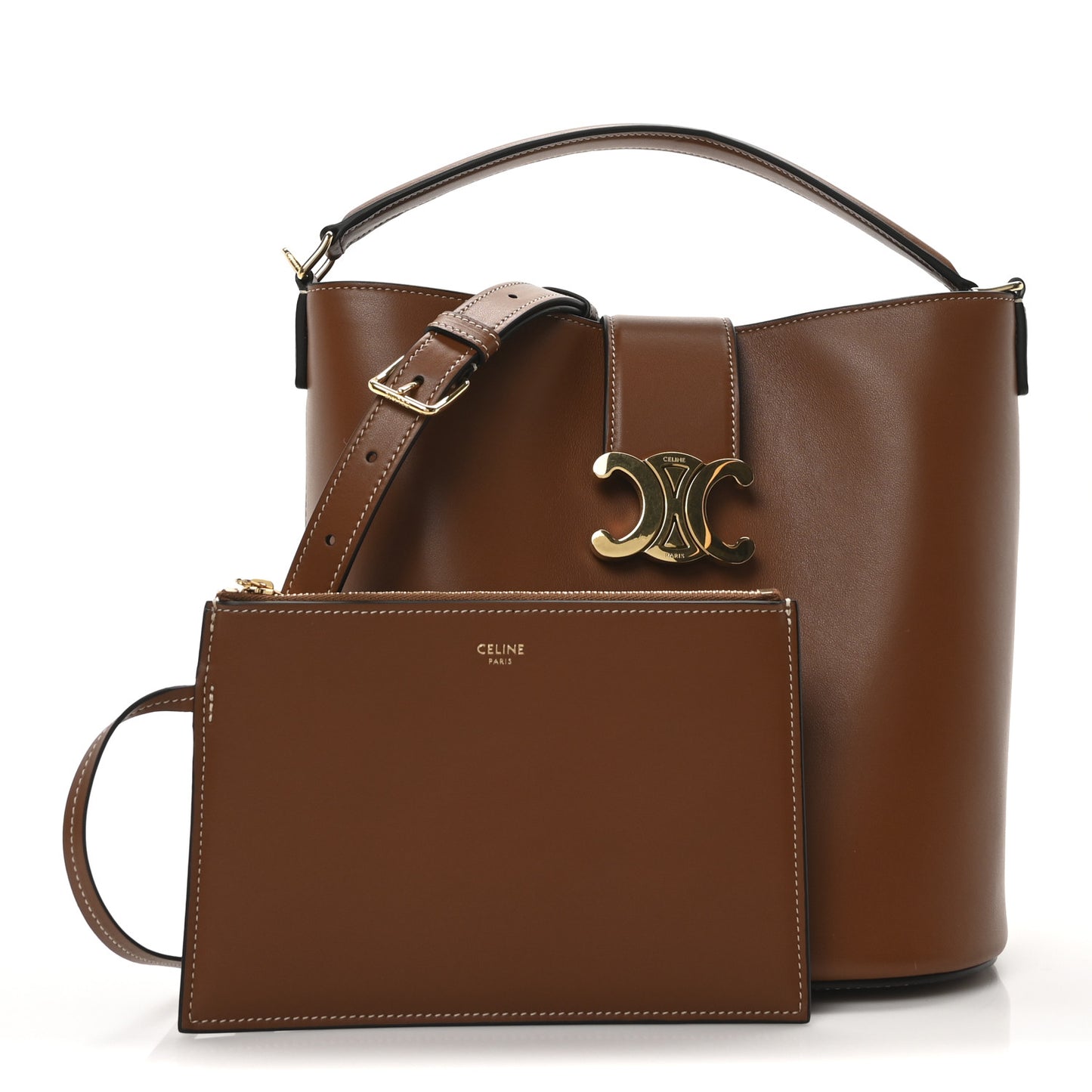 Smooth Calfskin Triomphe Medium Louise Bag Tan