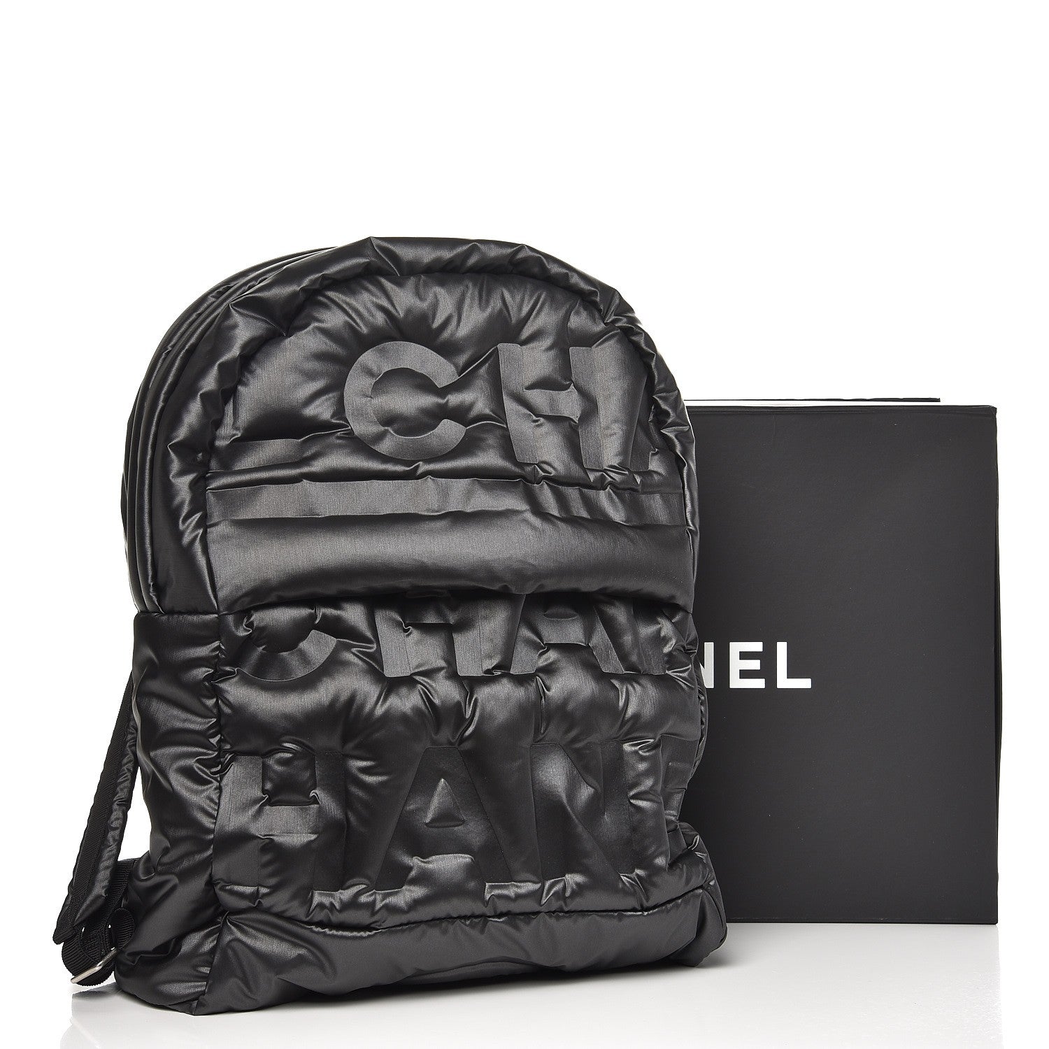 Chanel Nylon Embossed Doudoune Backpack Black 248936