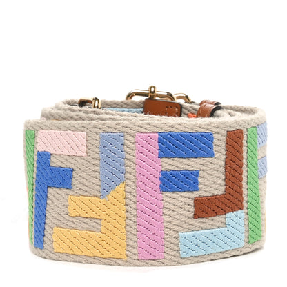 Fendi Canvas Calfskin FF 1974 Adjustable Strap You Multicolor Cuoio 2 of 4