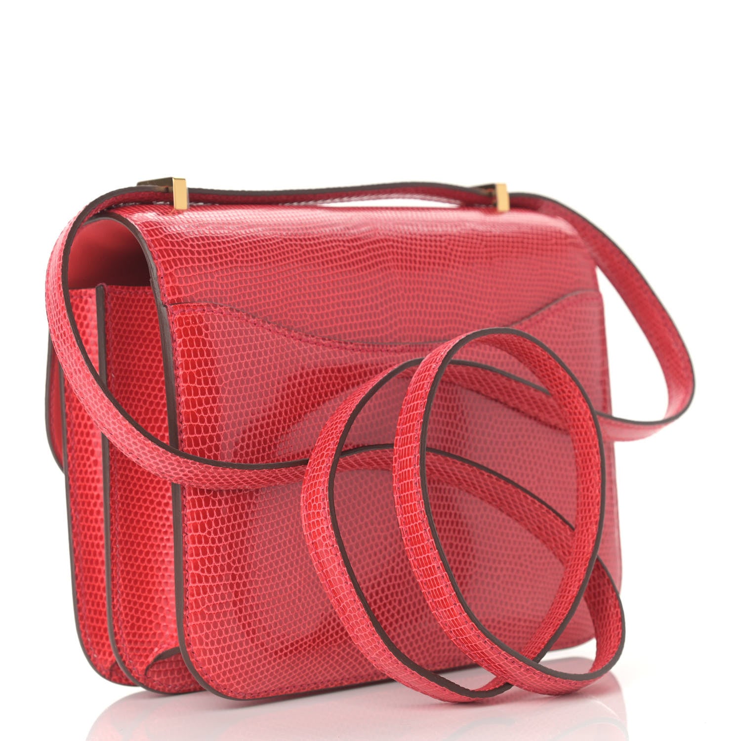 Hermes Lizard Constance 18 Rouge Moyen 3 of 9