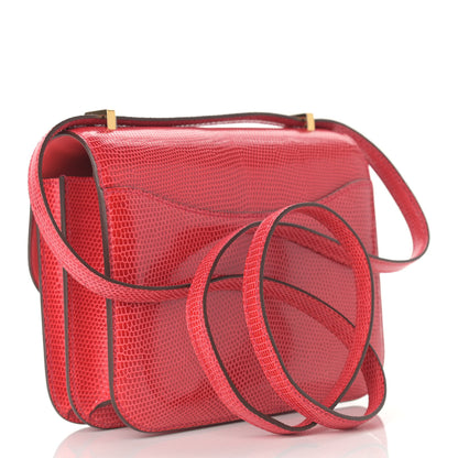 Hermes Lizard Constance 18 Rouge Moyen 3 of 9