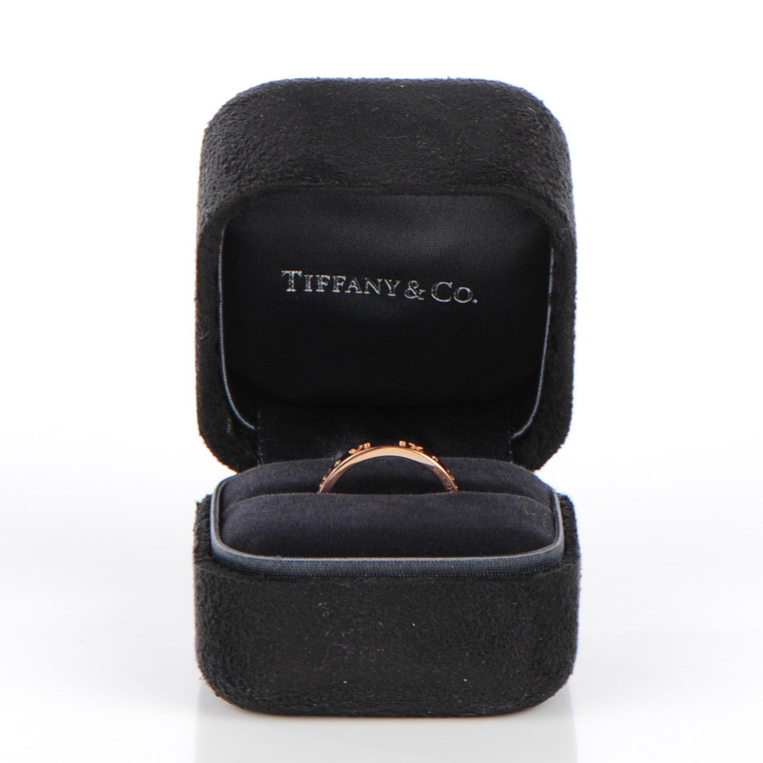 Tiffany 18K Rose Gold Diamond Atlas Pierced Ring 5.75 5 of 5