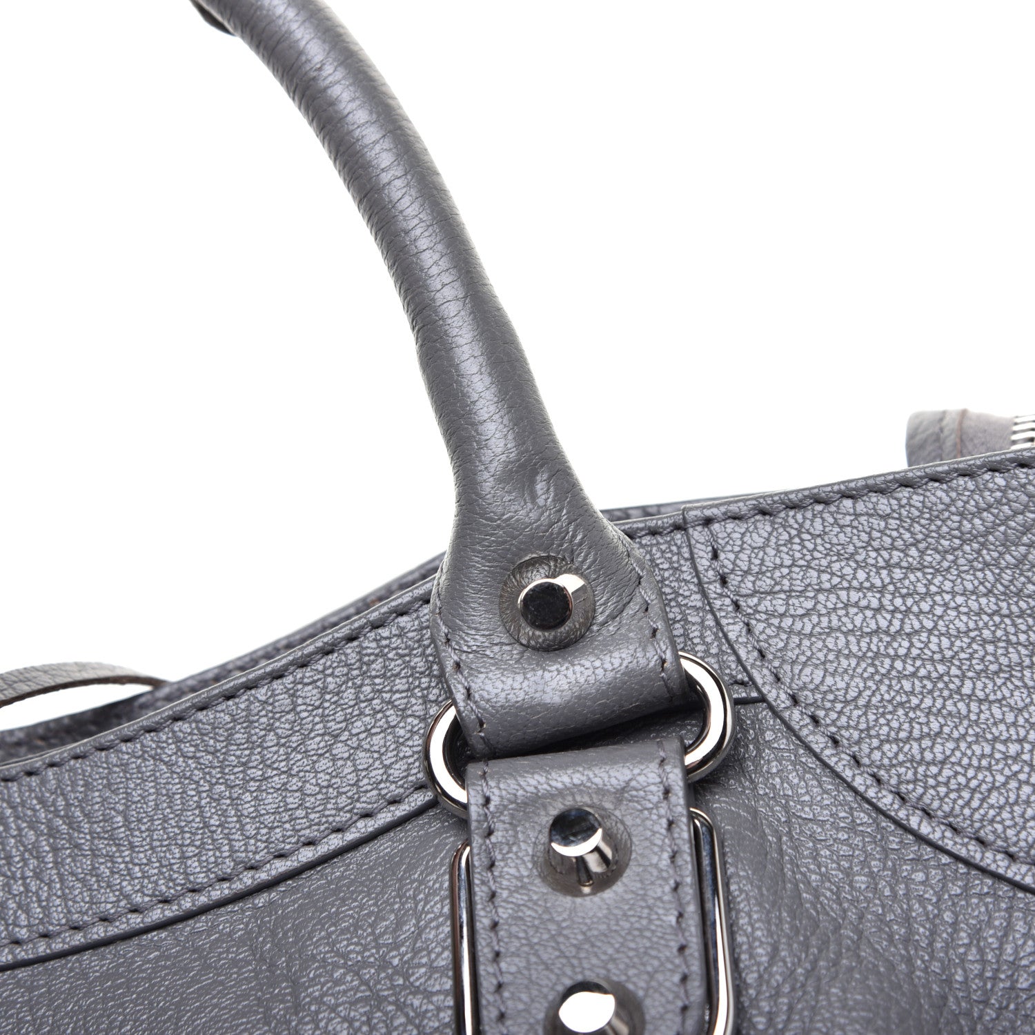 Balenciaga Chevre Silver Metallic Edge Hardware Velo Gris Acier 9 of 9