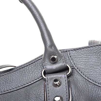 Balenciaga Chevre Silver Metallic Edge Hardware Velo Gris Acier 9 of 9