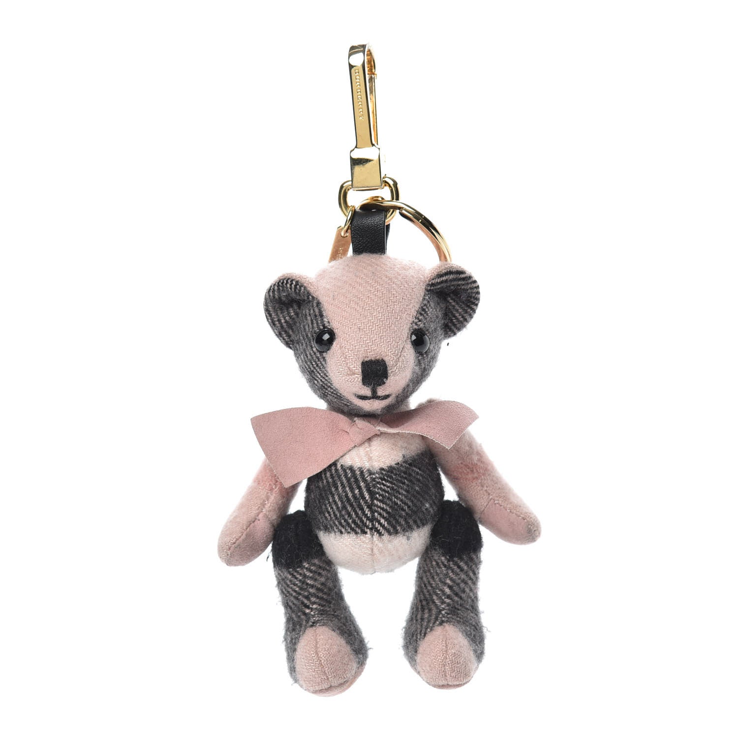 Burberry Cashmere House Check Thomas Bear Bag Charm Ash Rose 1 of 6