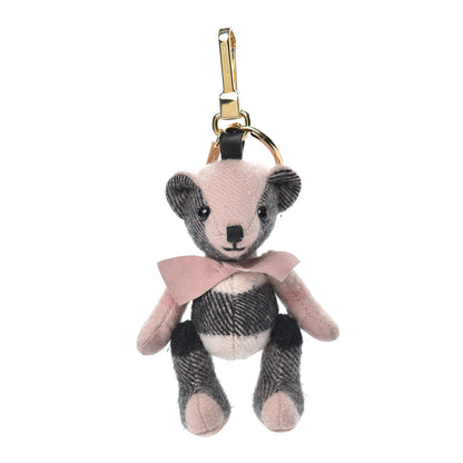 Burberry Cashmere House Check Thomas Bear Bag Charm Ash Rose 1 of 6