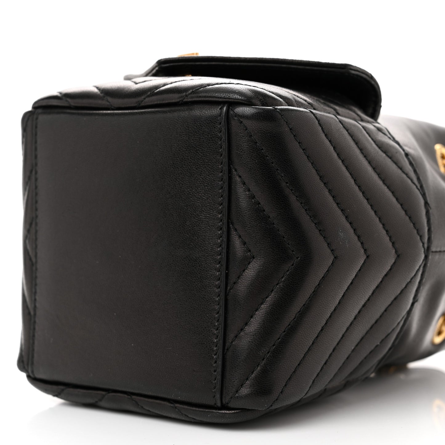 Lambskin Matelasse Monogram Joe Nano Bucket Bag Black