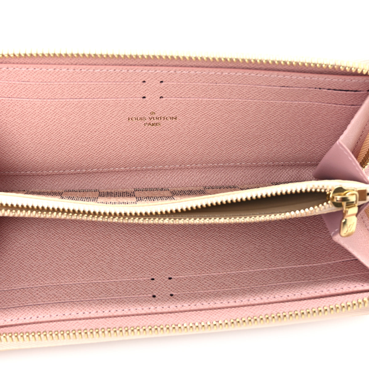 Damier Azur Clemence Wallet Rose Ballerine