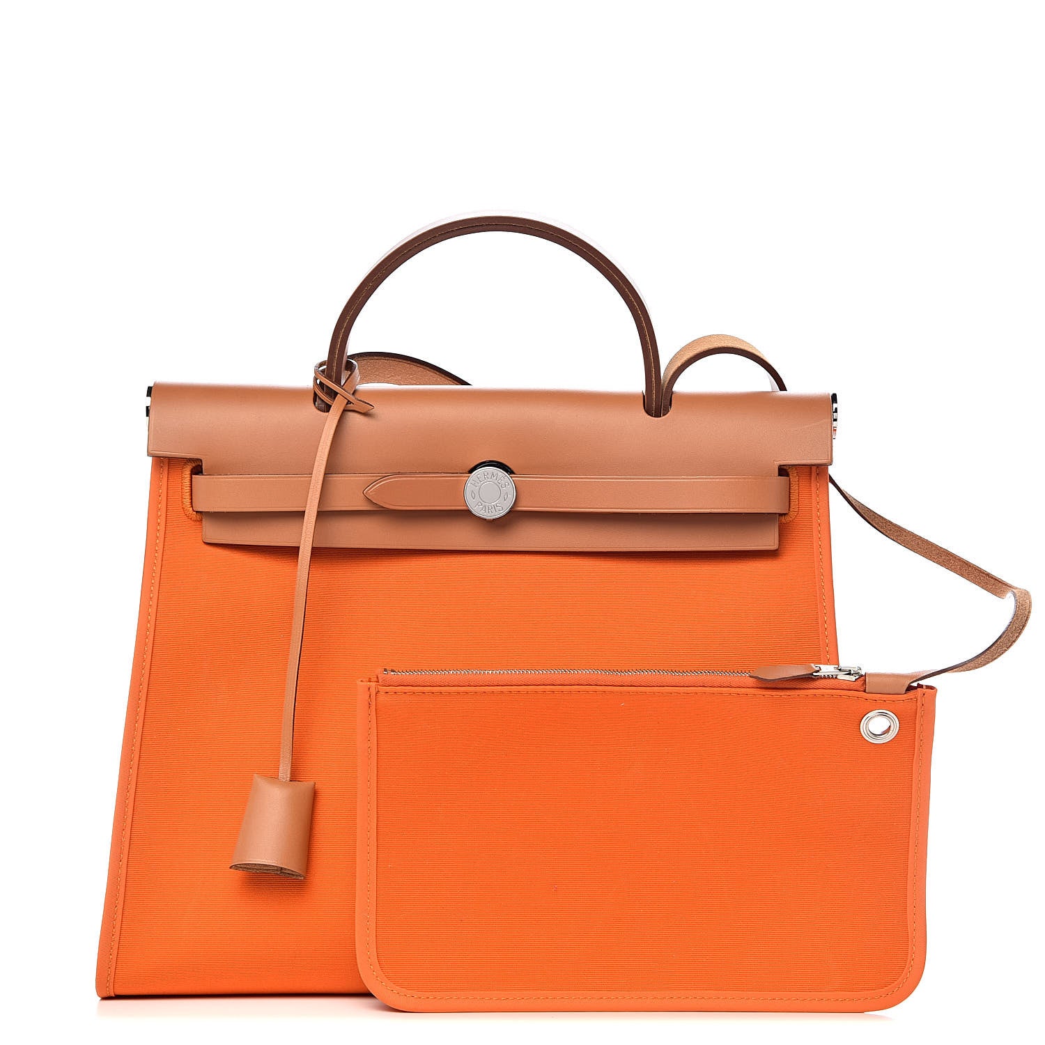 Hermes Vache Hunter Toile Herbag Zip 31 PM Orange 1 of 12