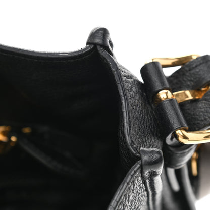 Prada Vitello Daino Zippered Messenger Hobo Black 12 of 16