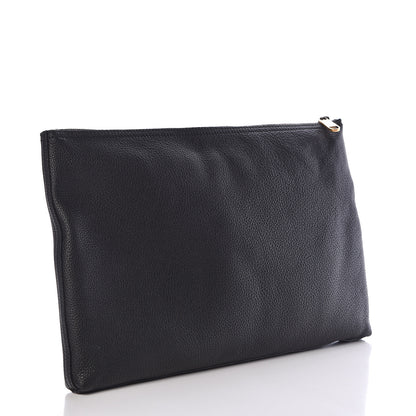 Gucci Pebbled Calfskin Large Logo Portfolio Clutch Black 3 of 9