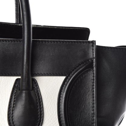 Celine Smooth Calfskin Shrunken Lambskin Mini Bi-Color Luggage Black White 31 of 31