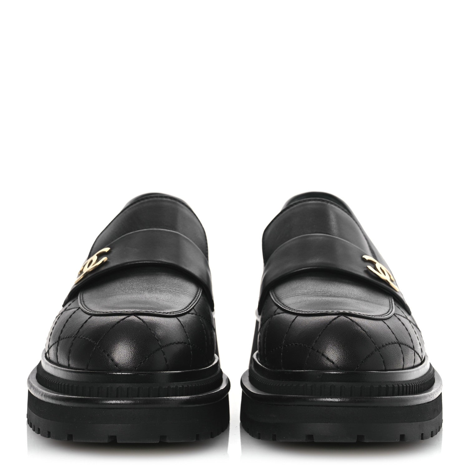 Chanel Calfskin Quilted CC Mocassin Loafers 40.5 Black 3 of 11