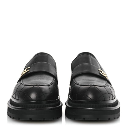 Chanel Calfskin Quilted CC Mocassin Loafers 40.5 Black 3 of 11