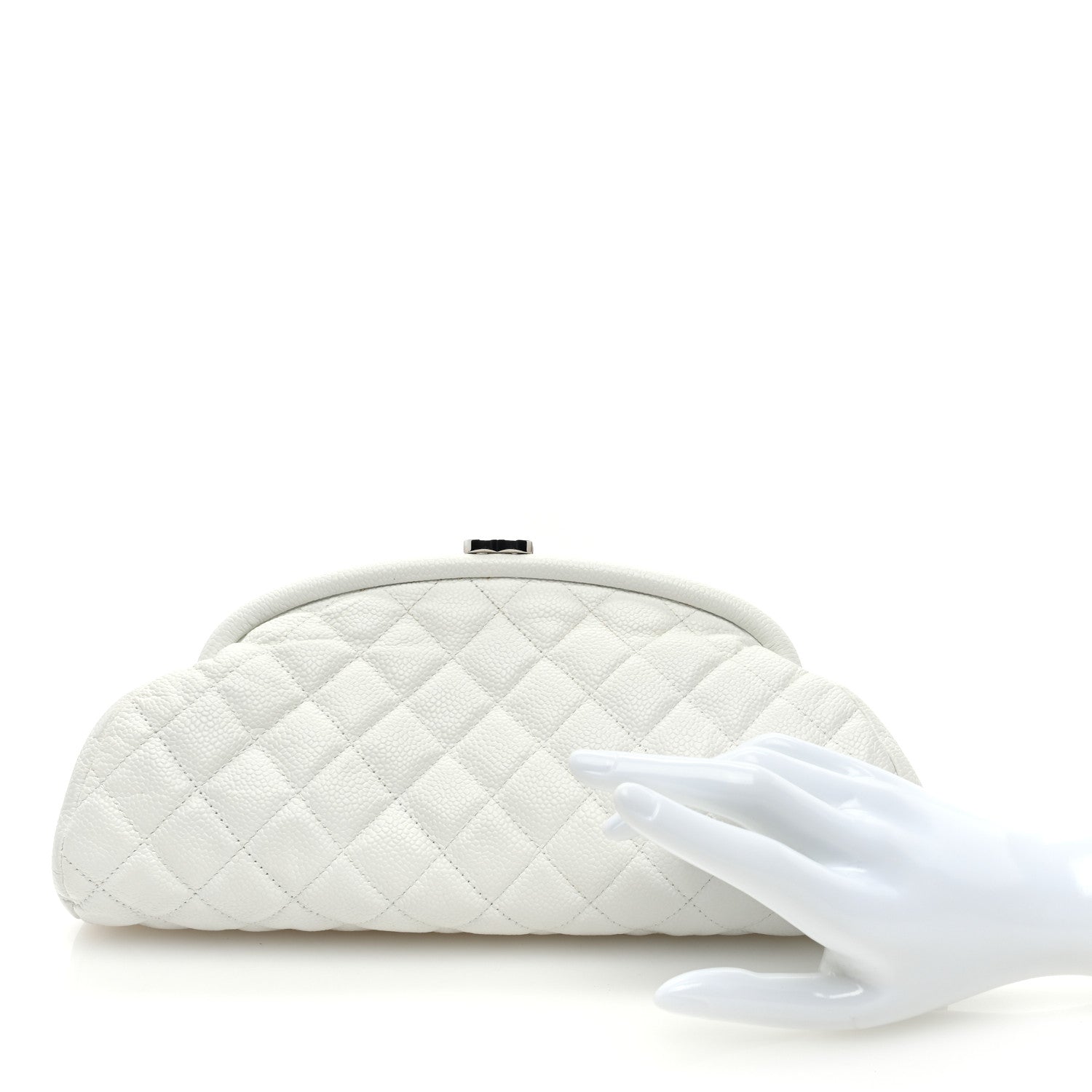 Chanel Caviar Quilted Timeless Clutch White 2 of 8