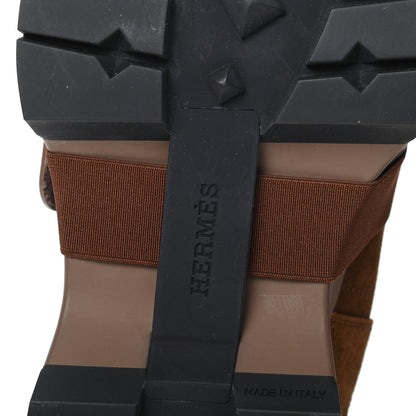Hermes Suede Calfskin Mens Bradley Ankle Boot 43.5 Brun Fume 7 of 11