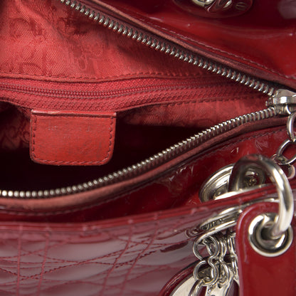 Christian Dior Patent Cannage Medium Lady Dior Red 6 of 12