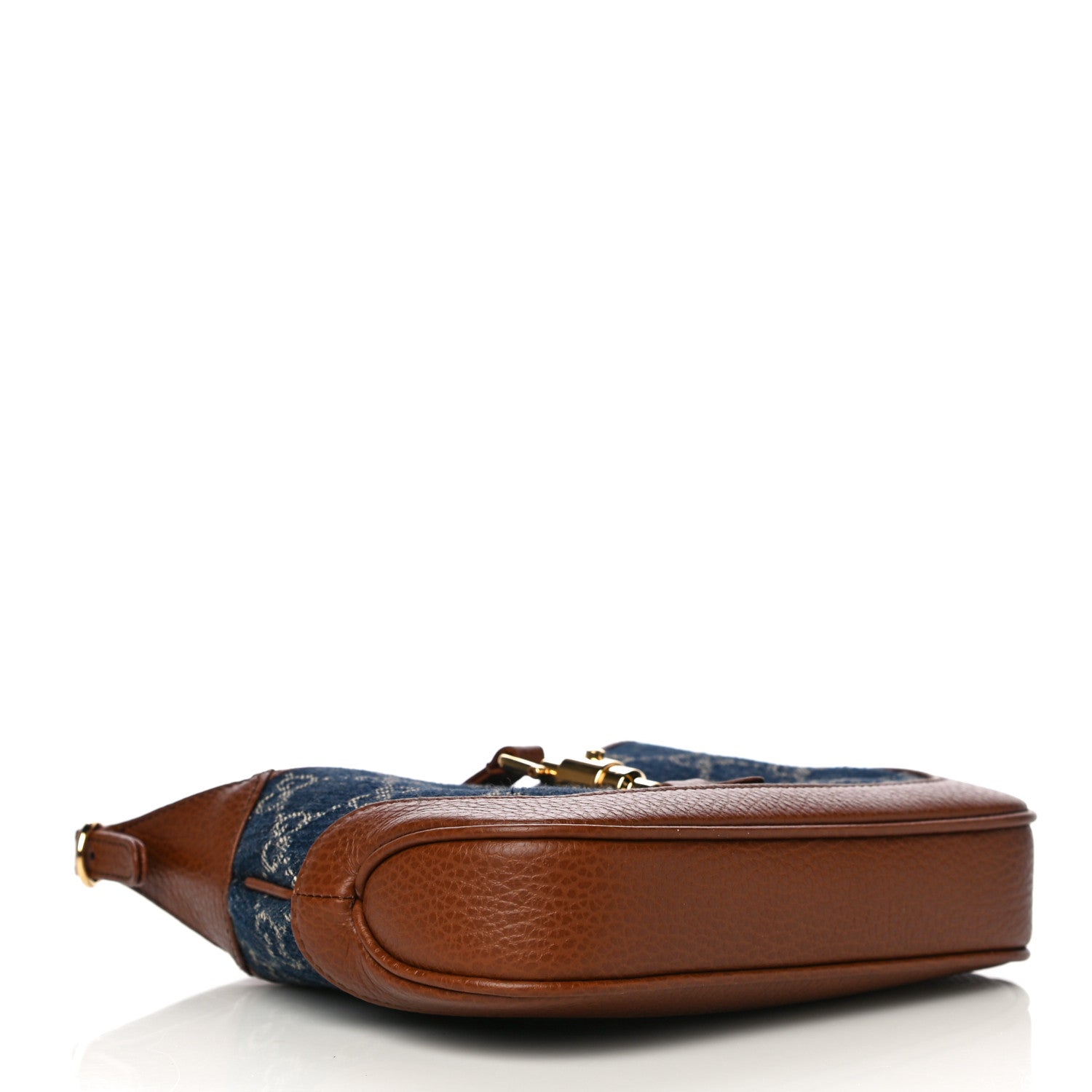 Gucci New Denim GG Monogram Calfskin Mini Jackie 1961 Hobo Blue Tea Cuir 7 of 13