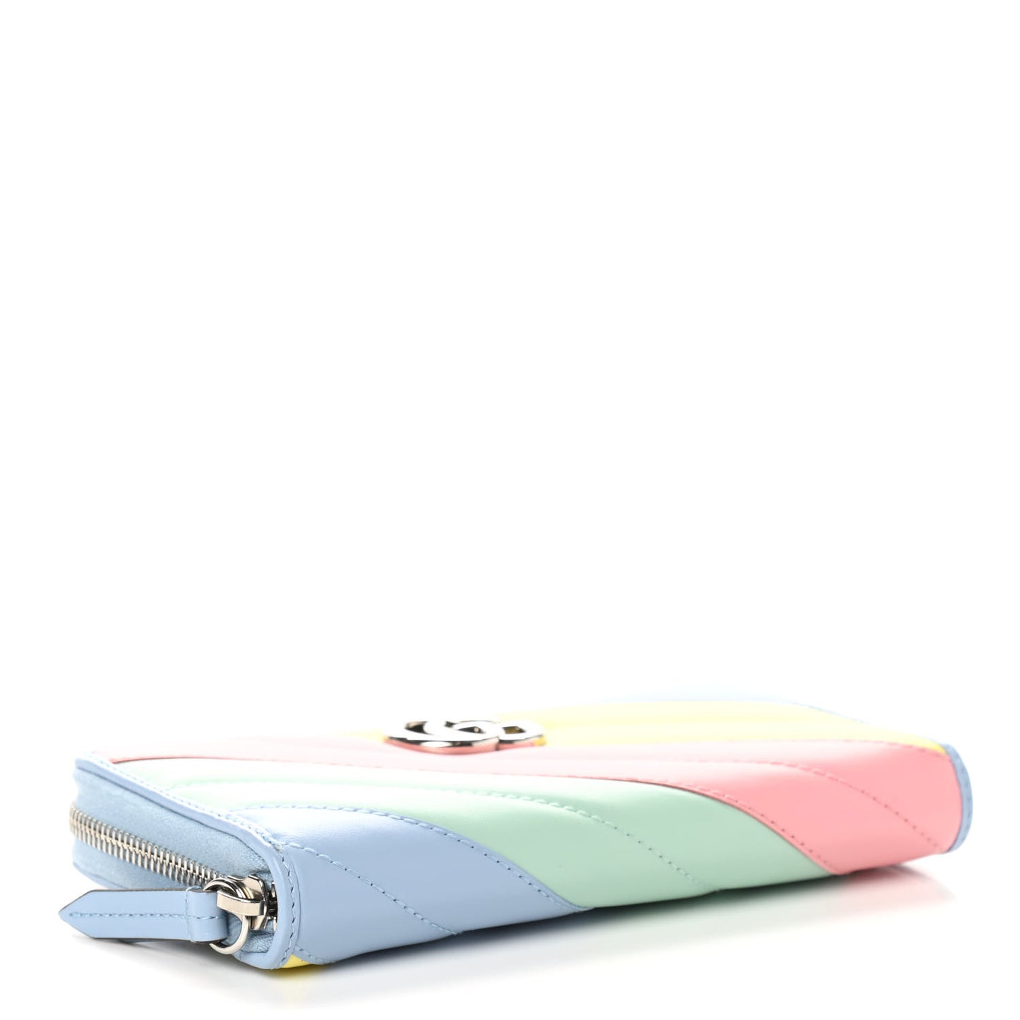 Calfskin Matelasse Diagonal GG Marmont Zip Around Wallet Multicolor Pastel