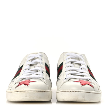 Gucci Calfskin Ayers Web Star Embroidered Womens Ace Sneakers 37 White Multi 3 of 17