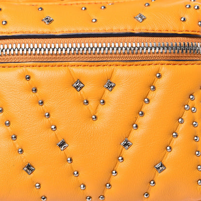 MCM Lambskin Diamond Disco Mini Stark Backpack Yellow 10 of 10