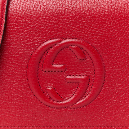 Gucci Pebbled Calfskin Soho Wallet on Chain Tabasco Red 7 of 10