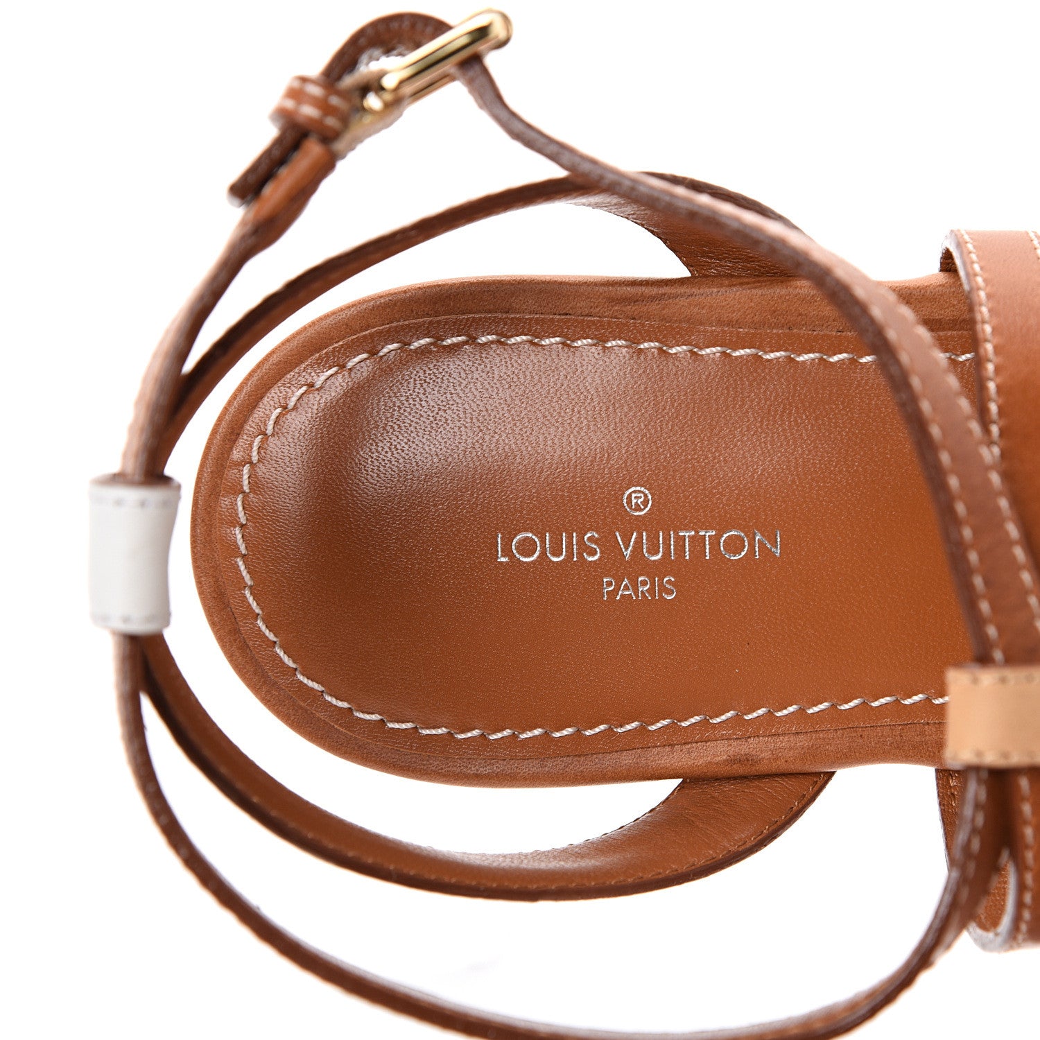 Louis Vuitton Calfskin Farenheit Flat Sandals 37 Ecru 7 of 7