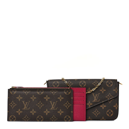Louis Vuitton Monogram Pochette Felicie Chain Wallet Fuchsia 1 of 9