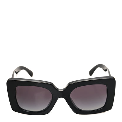 Chanel Acetate Pearl Rectangle Sunglasses 5480-H-A Black 2 of 7