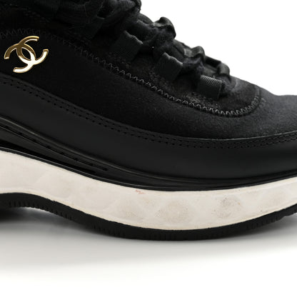 Chanel Velvet Calfskin Mixed Fibers CC Sneakers 37 Black 10 of 23