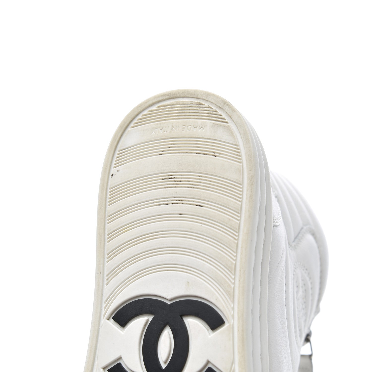 Chanel Calfskin High Top CC Sneakers 36 White 19 of 21