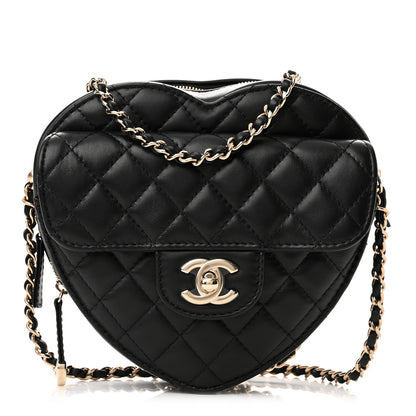 Chanel Lambskin Quilted CC In Love Heart Bag Black 1 of 10