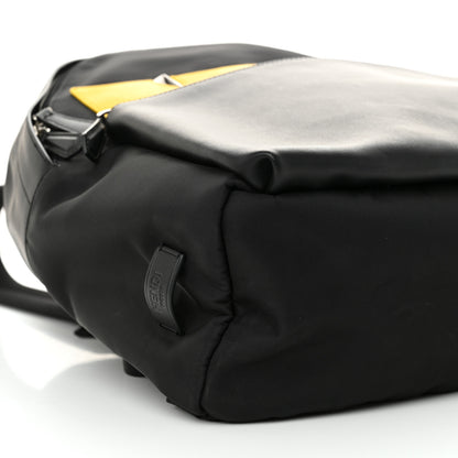 Fendi Nylon Vitello Liberty Vitello Dolce Monster Eyes Rounded Backpack Black Sunflower 9 of 11