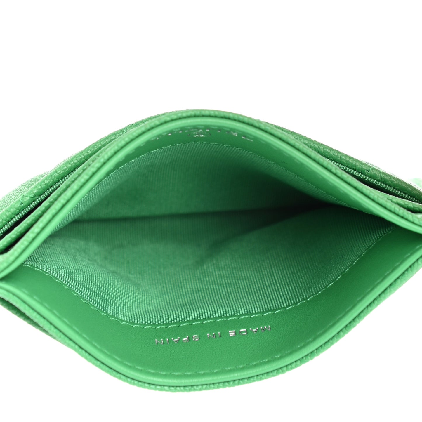 Caviar Quilted Boy Card Holder Green