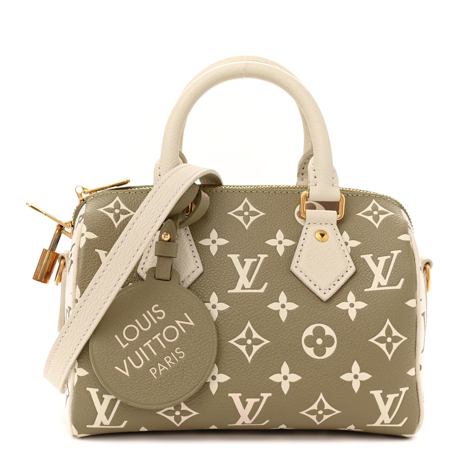 Louis Vuitton Empreinte Monogram Spring in the City Speedy Bandouliere 20 Kaki Beige Cream 1 of 11