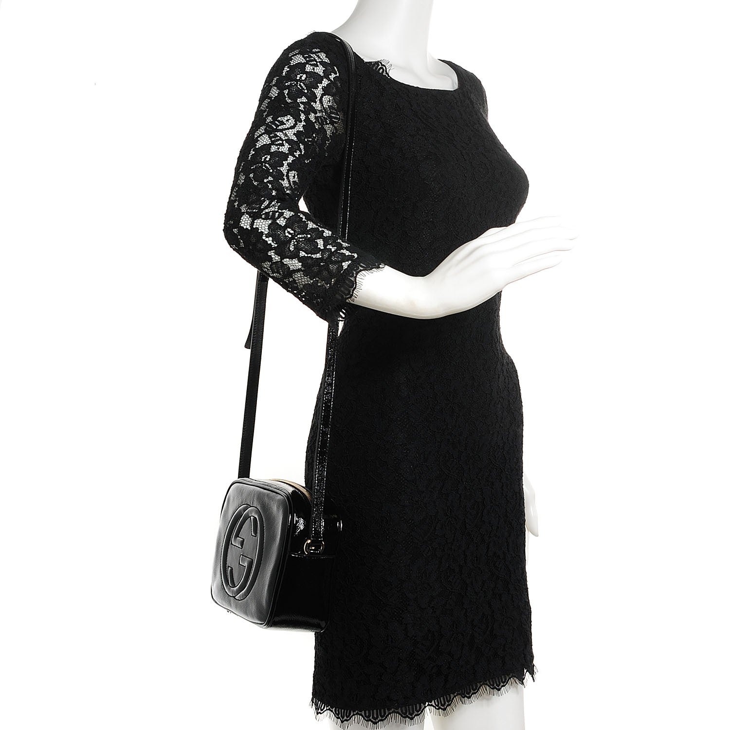 Gucci Soft Patent Small Soho Disco Bag Black 2 of 7