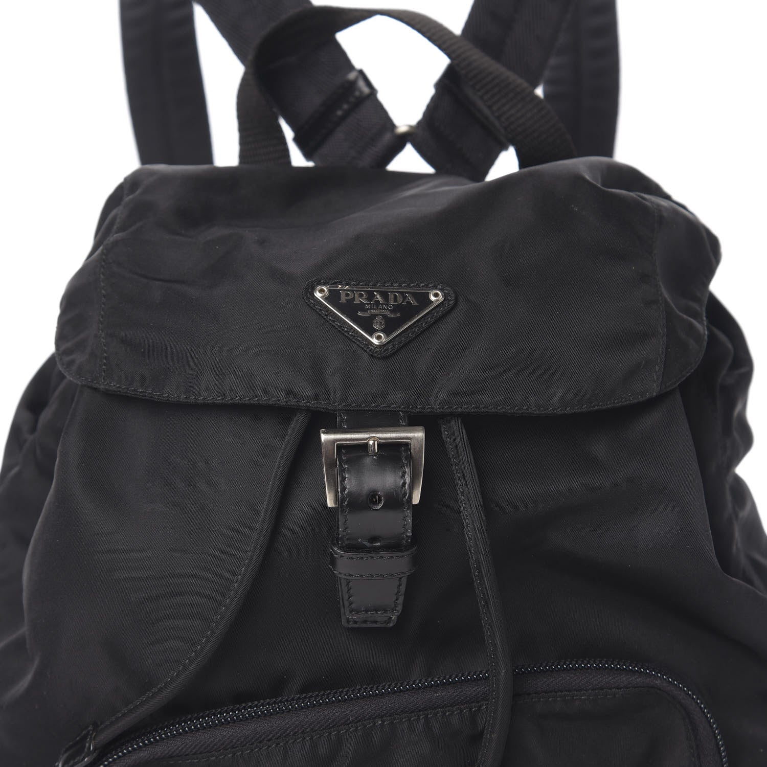 Prada Nylon Vela Medium Cinch Backpack Black 8 of 8