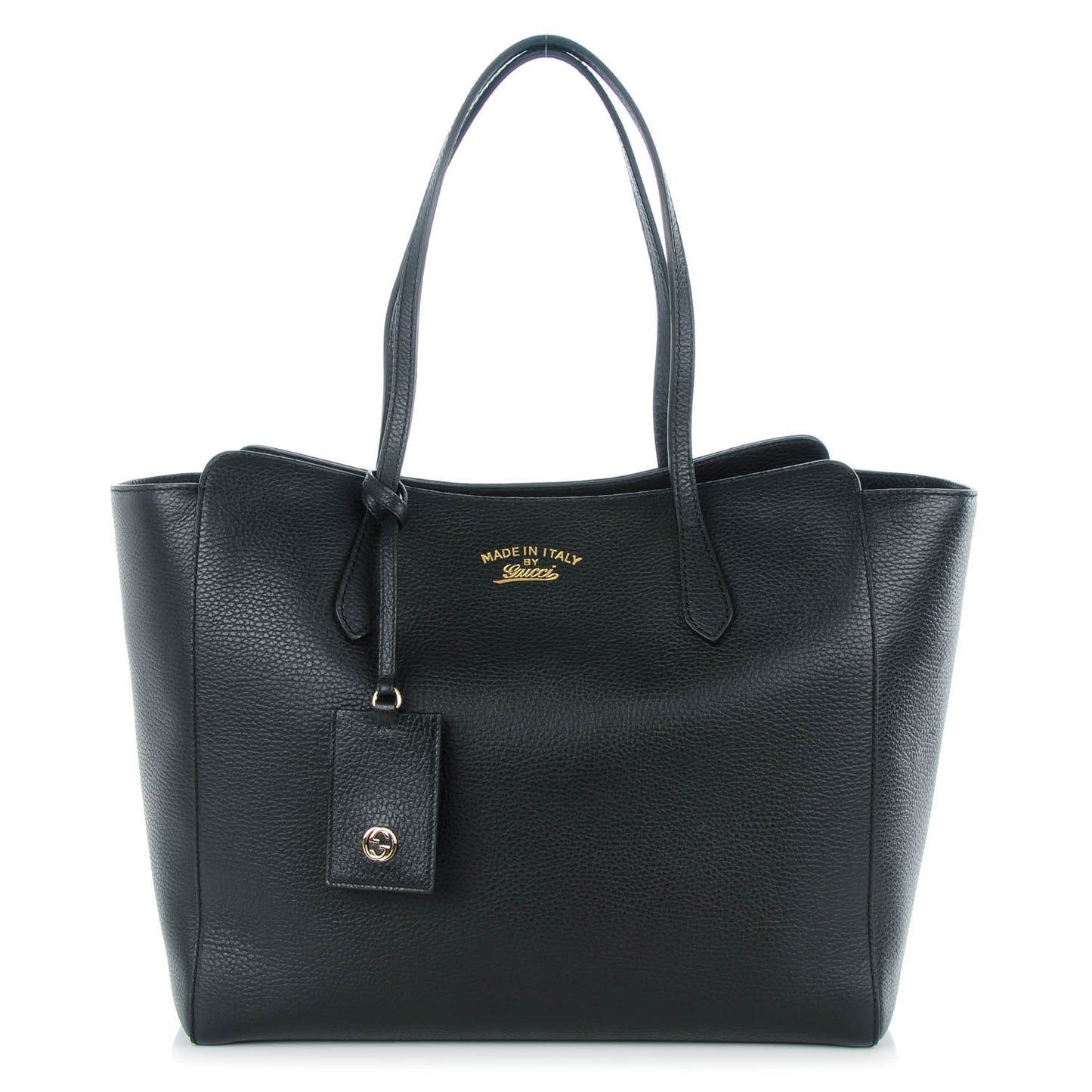 Dollar Calfskin Medium Swing Tote Black
