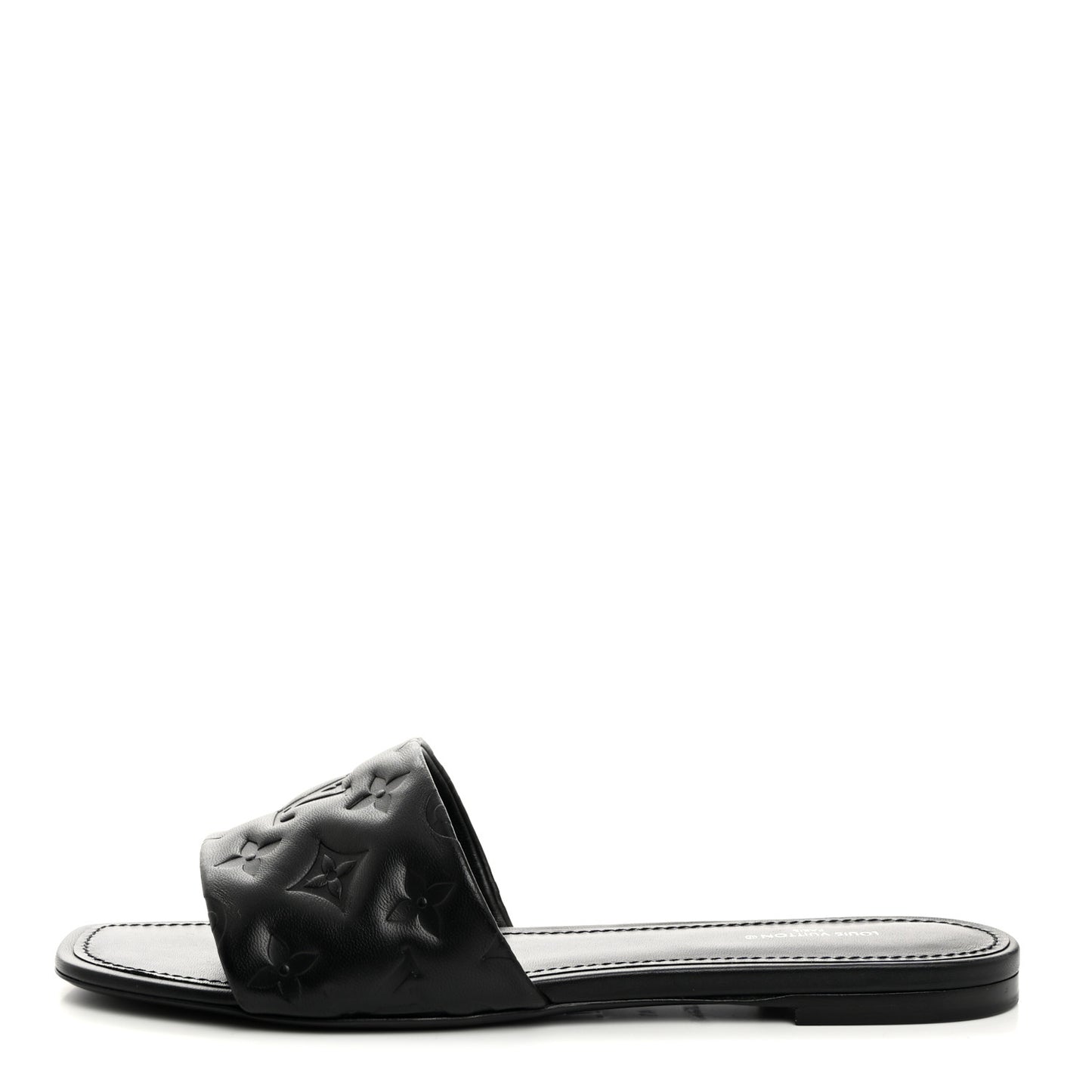 Lambskin Embossed Monogram Revival Flat Mules 41 Black