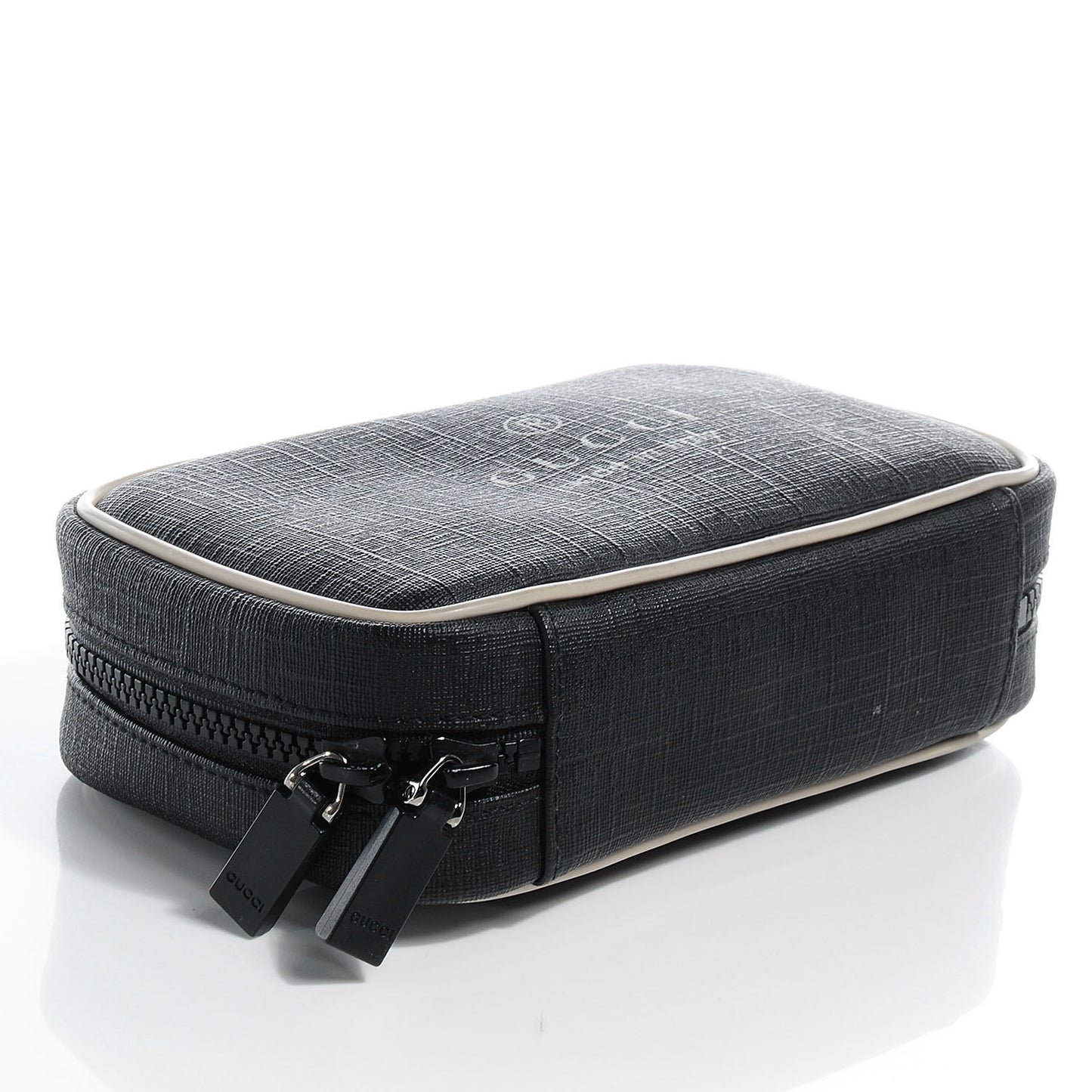 Coated Canvas Trademark Cosmetic Case Black