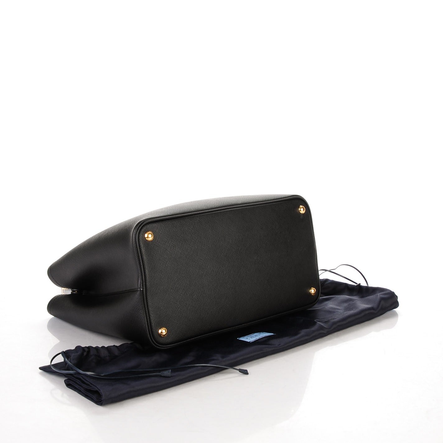 Saffiano Cuir Large Double Bag Black Mughetto