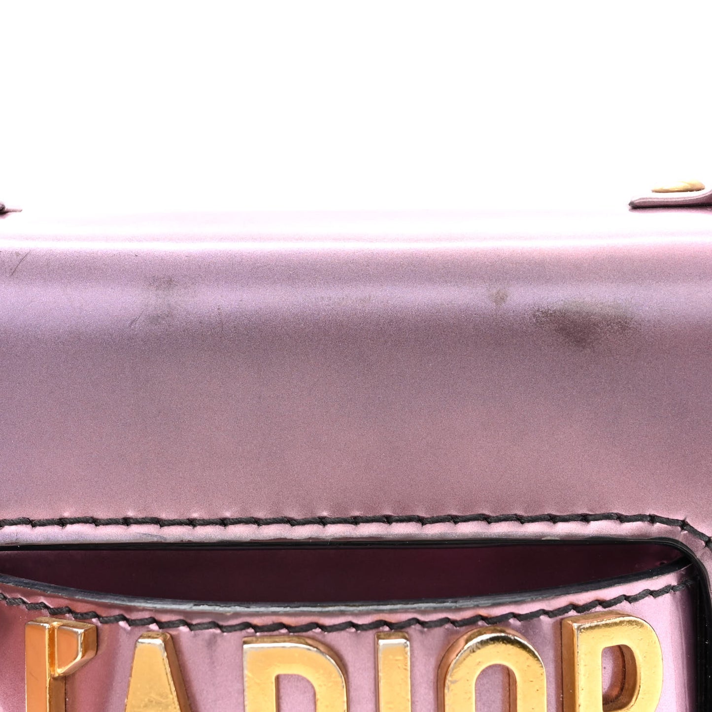 Metallic Calfskin J'Adior Mini Chain Flap Bag Pink