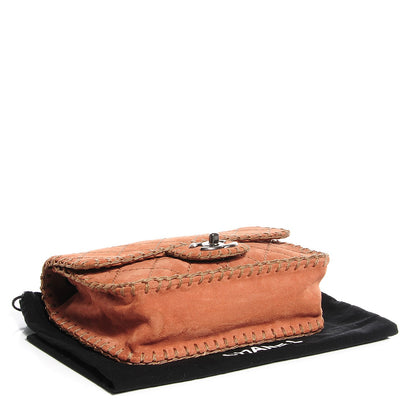 Chanel Suede Stitched Small Flap Pink 4 of 8