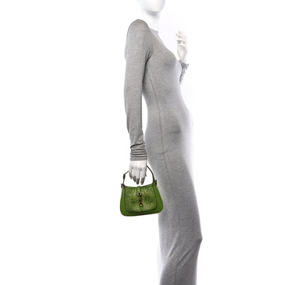 Gucci Canvas Lizard Crystal GG Monogram Mini Jackie 1961 Green 2 of 12