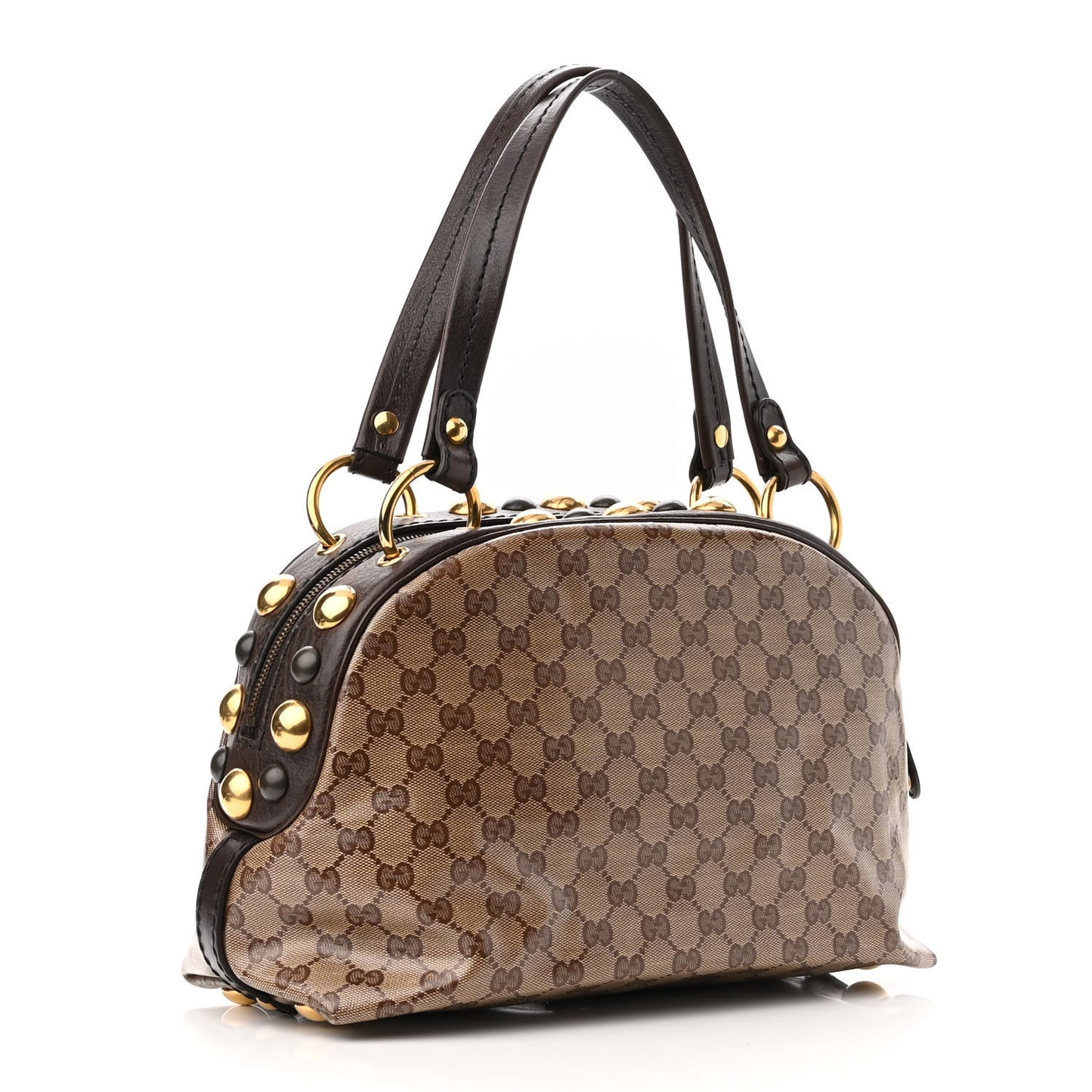 Crystal Monogram Medium Babouska Dome Satchel Brown