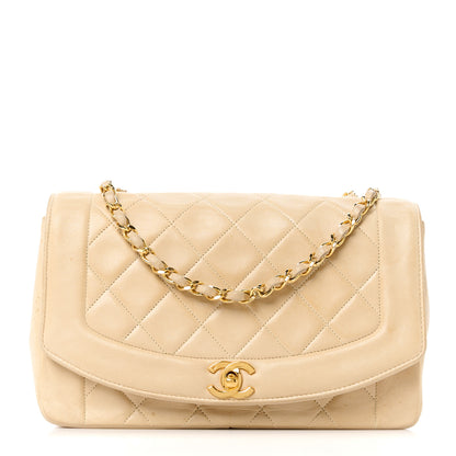 Chanel Lambskin Quilted Medium Single Flap Beige 1 of 15