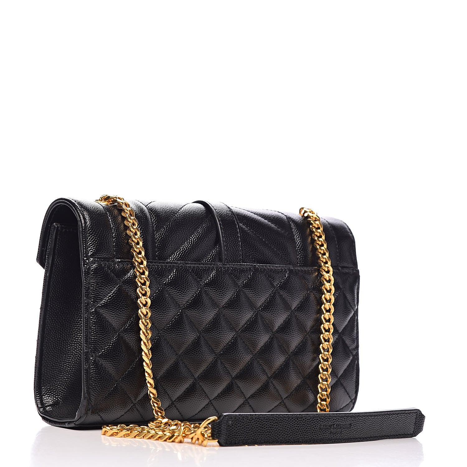 Saint Laurent Grain De Poudre Textured Mixed Matelasse Triquilt Small Monogram Satchel Black 3 of 10