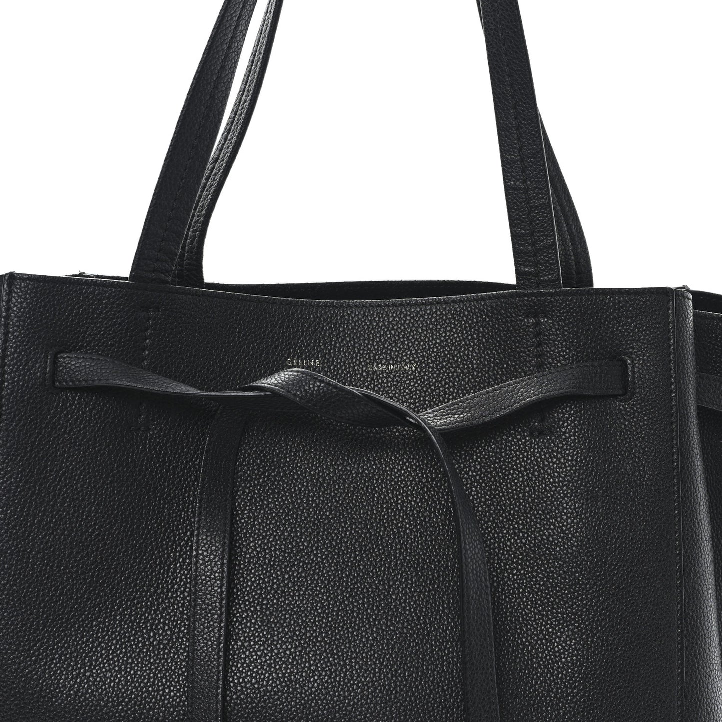 Soft Grained Calfskin Small Belt Cabas Phantom Black