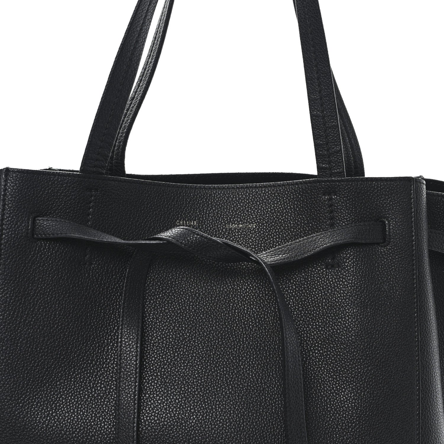 Celine Soft Grained Calfskin Small Belt Cabas Phantom Black 7 of 10