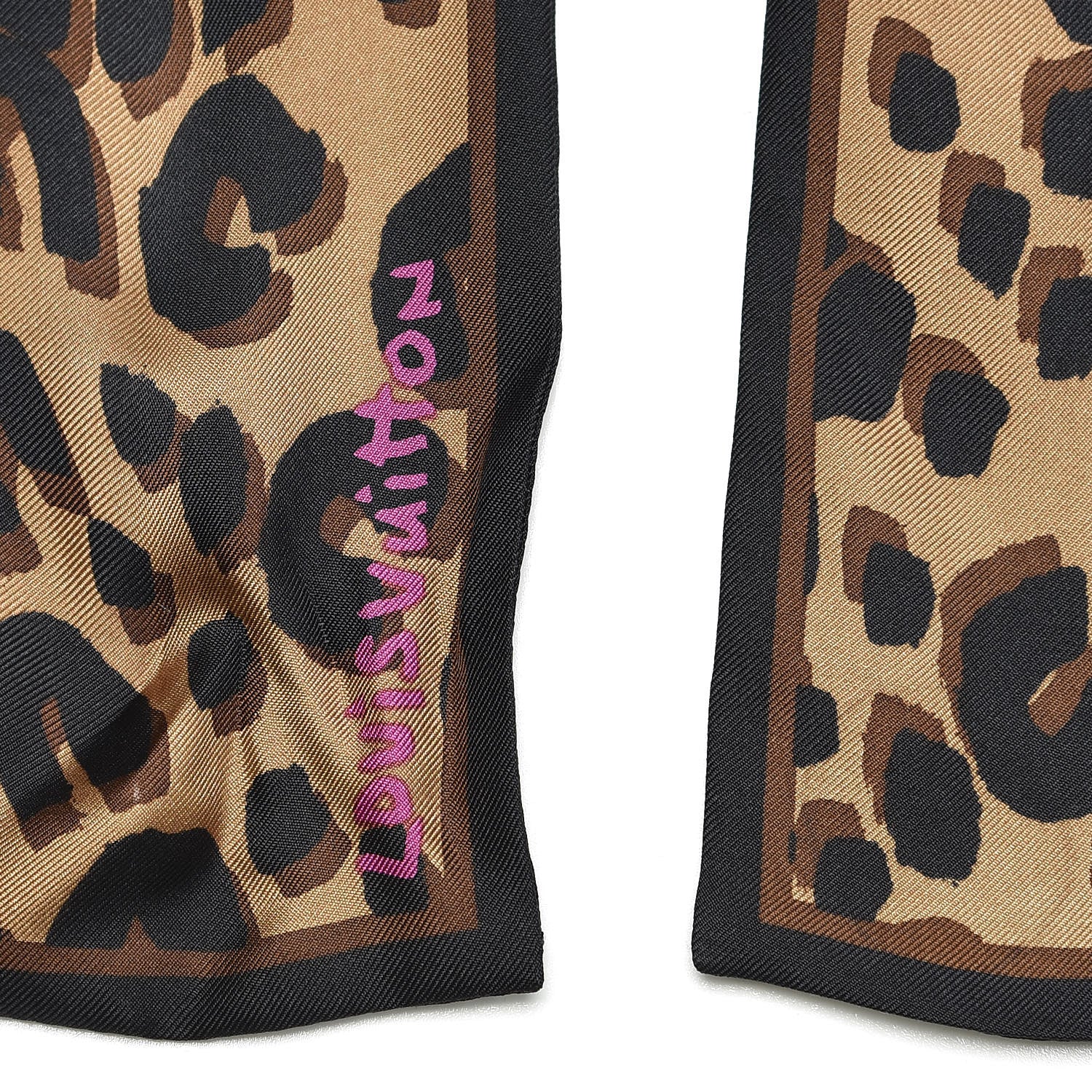 Louis Vuitton Silk Leopard Bandeau Scarf Marron 4 of 4